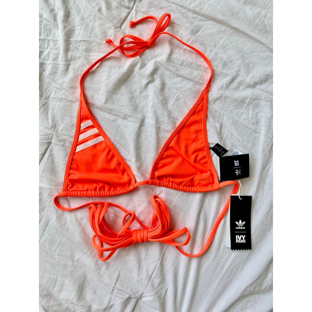 Adidas x Ivy Park Collab Swim Orange Triangle Bikini Top Wrap Women's M Beyonce